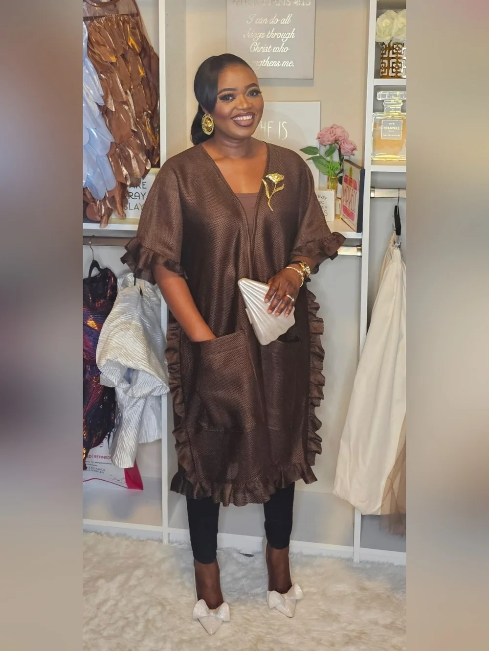 Statement Ruffle-Trim Open Front Jacket - Picture 2 of 6